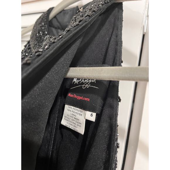 Mac Duggal Black Beaded Halter Neck Midi Dress - Picture 7 of 10